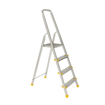 Scara dubla cu trepte pe o parte Alverosal, aluminiu, 4 trepte, 1.53 m Scara dubla cu trepte pe o parte Alverosal, aluminiu, 4 trepte, 1.53 m