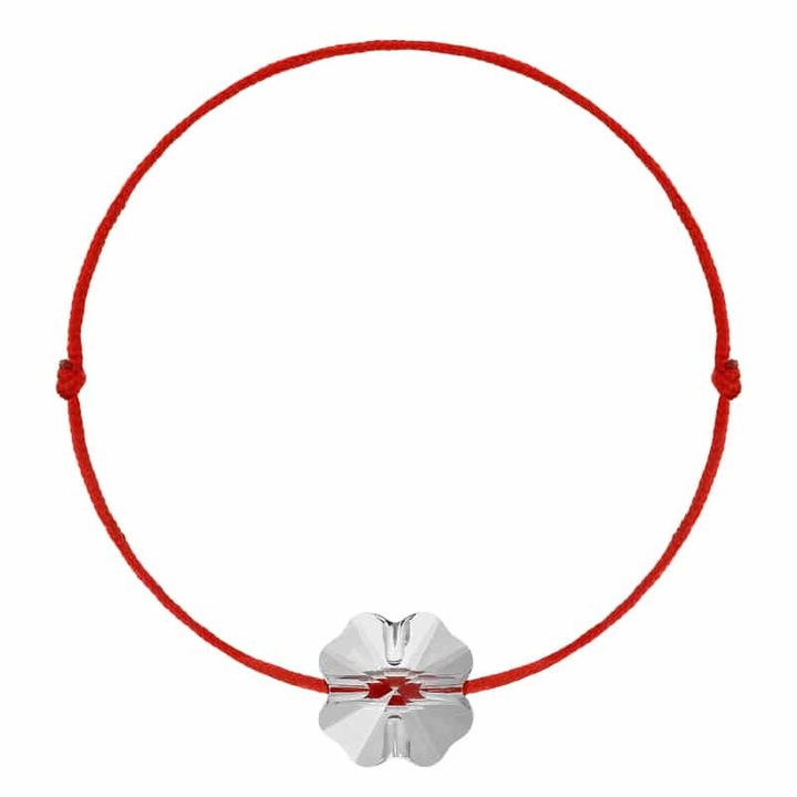 Bratara Kabbalah cu Cristal Swarovski® Trifoi 8mm Crystal Clear