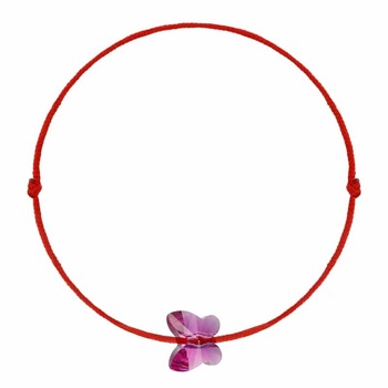Bratara Kabbalah cu Cristal Swarovski® Butterfly 8mm Fuchsia Bratara Kabbalah cu Cristal Swarovski® Butterfly 8mm Fuchsia