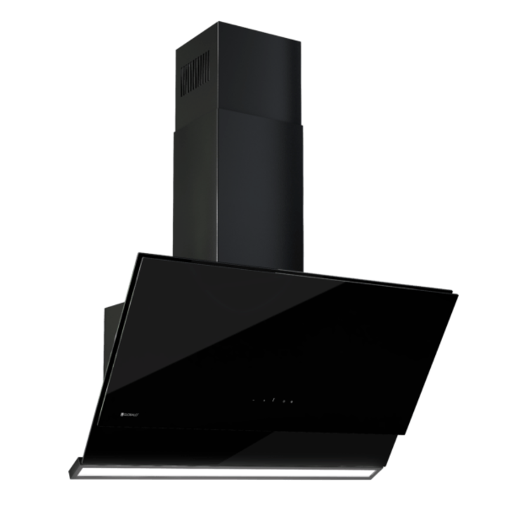 Hota Globalo Zenesor 90.2 Black, clasa energetica A, latime 90 cm, adancime 47,2 cm, control senzor cu indicator LED, interval de viteza 3 si boost, eficienta maxima 760 m 3 /h