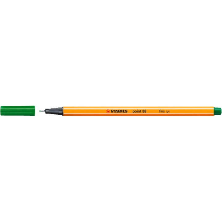 Liner Stabilo Point 88, varf fetru, 0.4 mm, verde