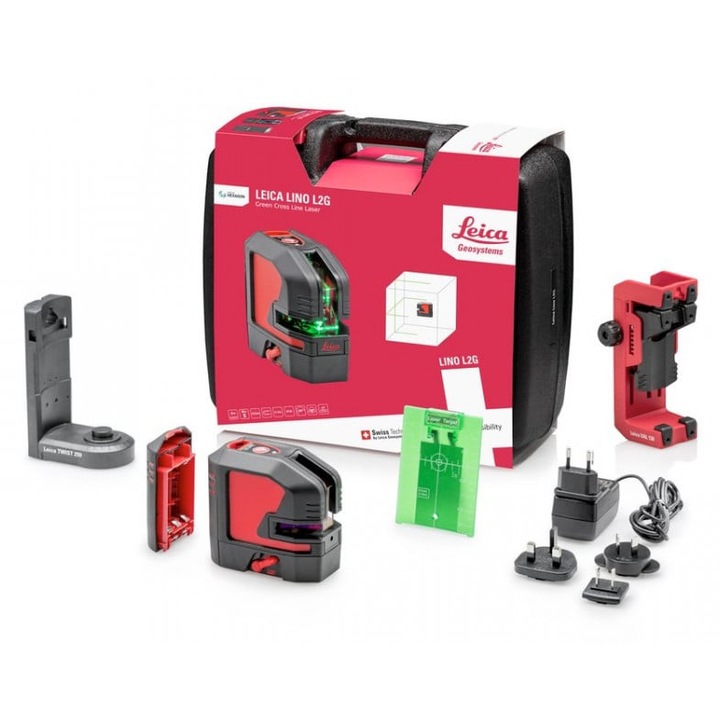 Set Avansat Nivela Laser Verde cu linii in cruce, Lino L2G - Leica-864420