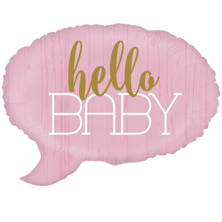 Balon Folie Figurina Hello Baby Roz, 61 cm, 35692