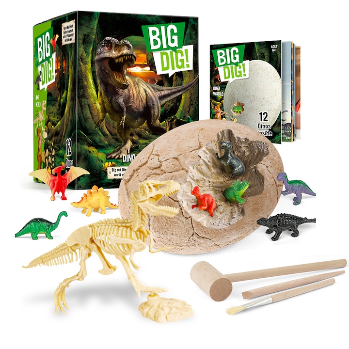 OEM Dinoszaurusz tojás, régész játék, 6 év+, 15 db, Többszínű