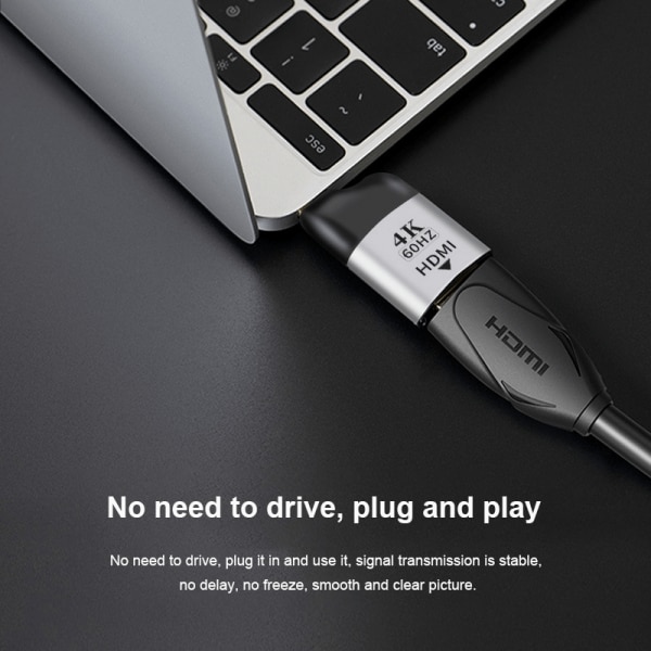 Мини адаптер, USB Type-C мъжки към HDMI женски, Ultra HD 4K, Компактен ...