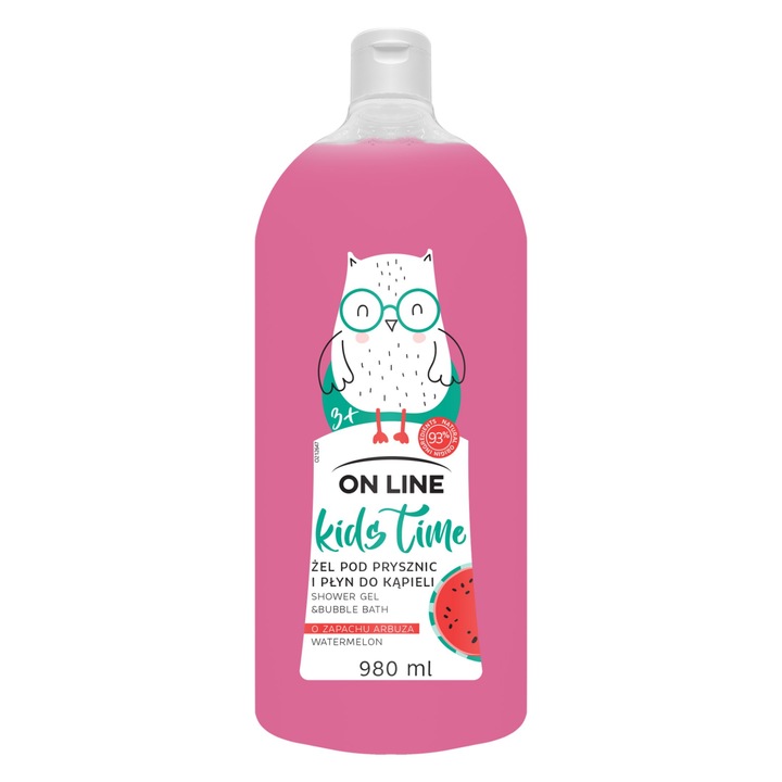 Душ гел за деца 2в1 On Line, Kids Time, Диня, 980 мл
