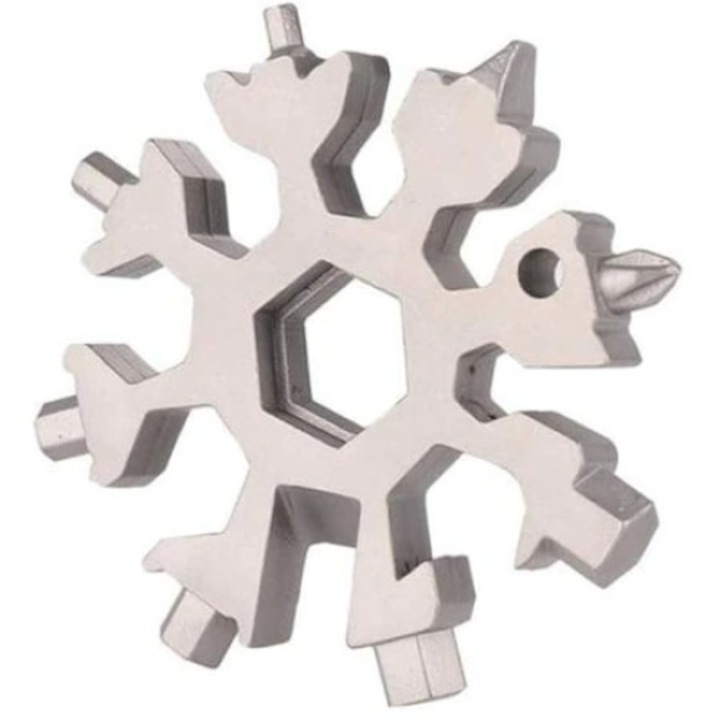 Мултифункционален ключодържател 18 в 1 Silver Snowflake