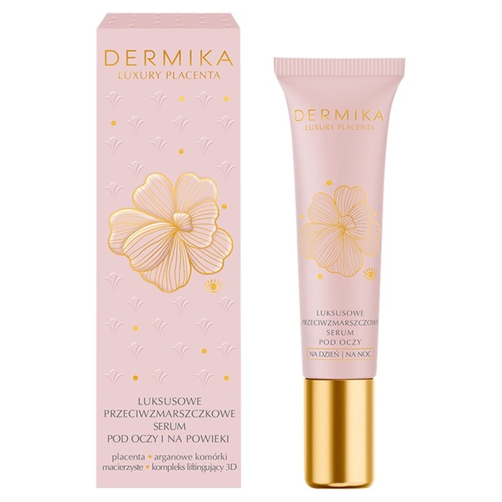 Околоочен серум Luxury Placenta Anti-Wrinke, Dermika, Anti-Age, 15 ml