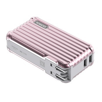 Acumulator extern Romoss Upower, 10000 mAh, cu incarcator priza integrat, RoseGold Acumulator extern Romoss Upower, 10000 mAh, cu incarcator priza integrat, RoseGold