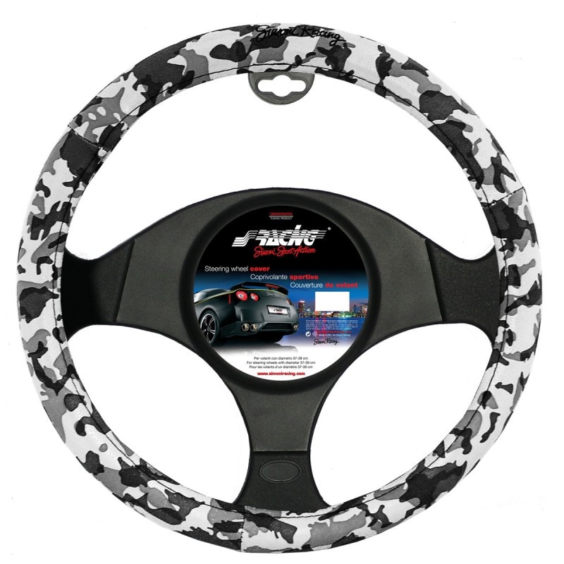 Husa volan universala, marca Simoni Racing, model Camo white, cod CVT/32W