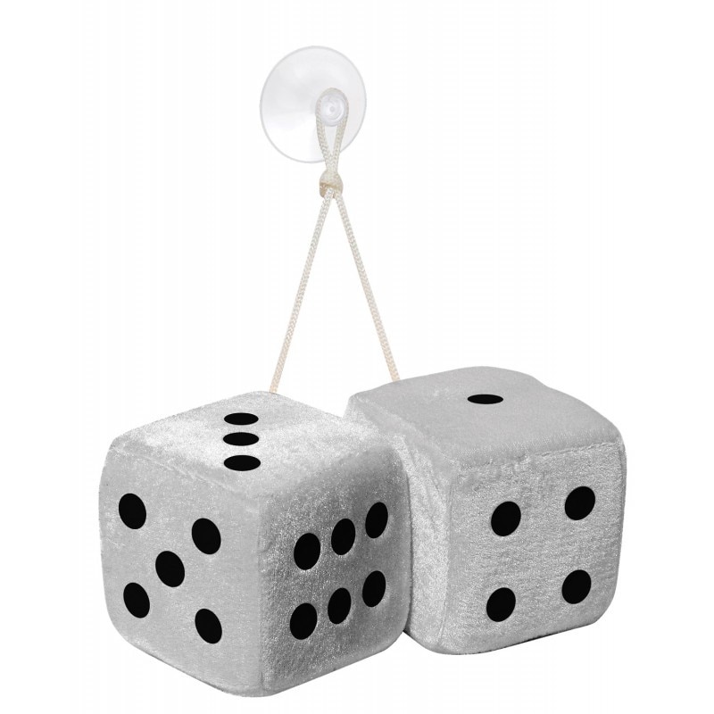 Ornament auto Big dices white marca Simoni Racing ,fixare cu ventuza