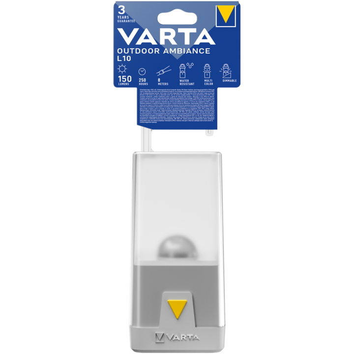 Къмпинг фенер LED Varta Outdoor Ambiance L10. Lantern type,1,5 W. 150 lm, Бяла и цветна светлина, 3x AA. IPX4