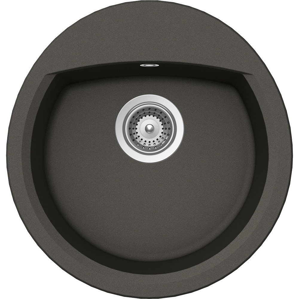 Chiuveta granit Schock Manhattan R-100 Asphalt Cristalite 470 x 490 mm, adancime cuva 195 mm, reversibila, montare pe blat