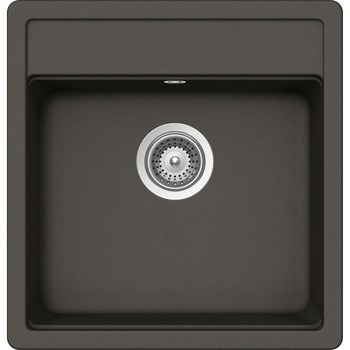Chiuveta granit Schock Nemo N-100S Asphalt Cristalite 490 x 510 mm, adancime cuva 180 mm, universala, montare pe blat Chiuveta granit Schock Nemo N-100S Asphalt Cristalite 490 x 510 mm, adancime cuva 180 mm, universala, montare pe blat