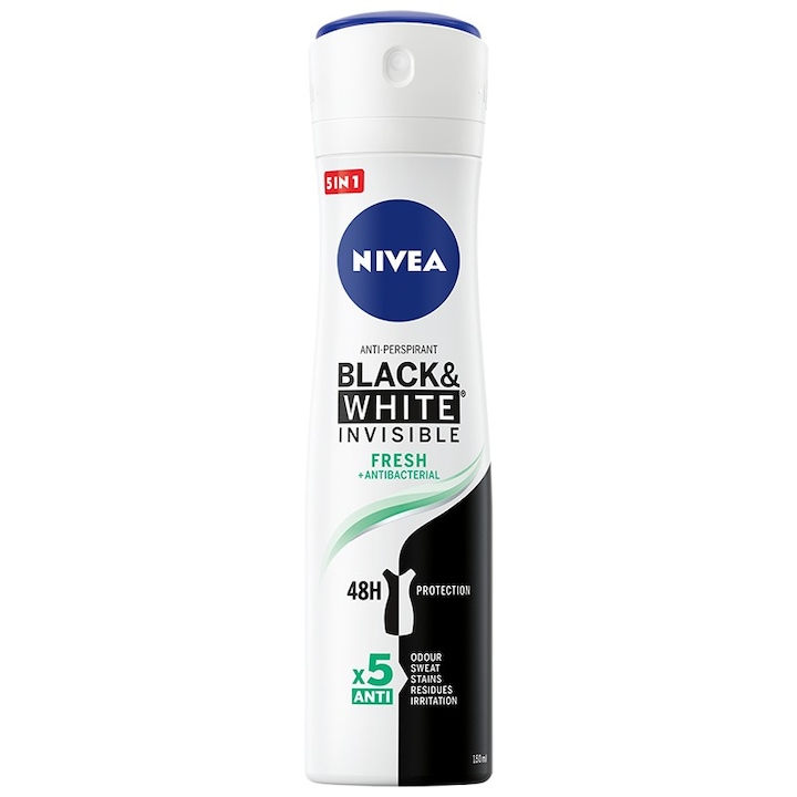 Nivea izzadásgátló dezodor, Black&White, Invisible Fresh, 150ml