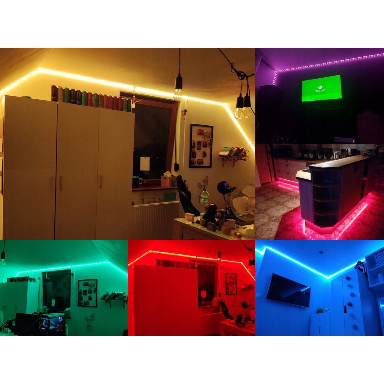 Banda LED, Aiopp, 6M, RGB, Bluetooth, Multicolor - eMAG.ro