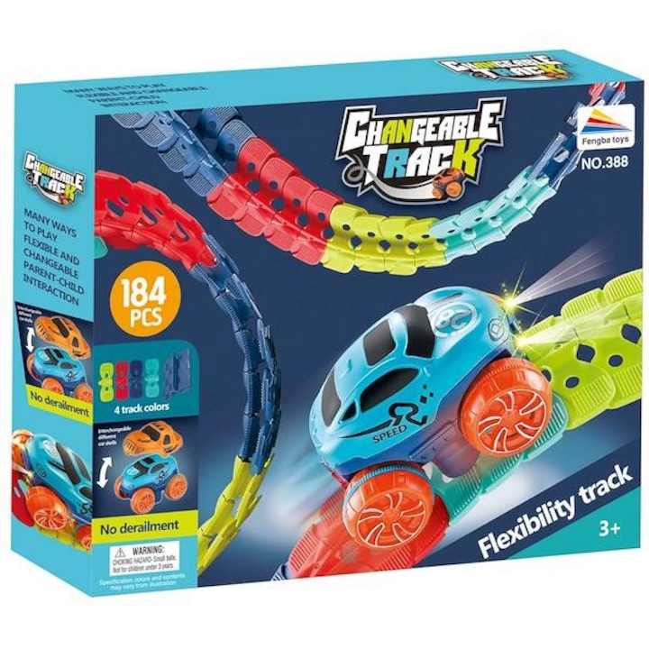 Circuit masinute Changeable Track, cu 184 de piese, pista configurabila