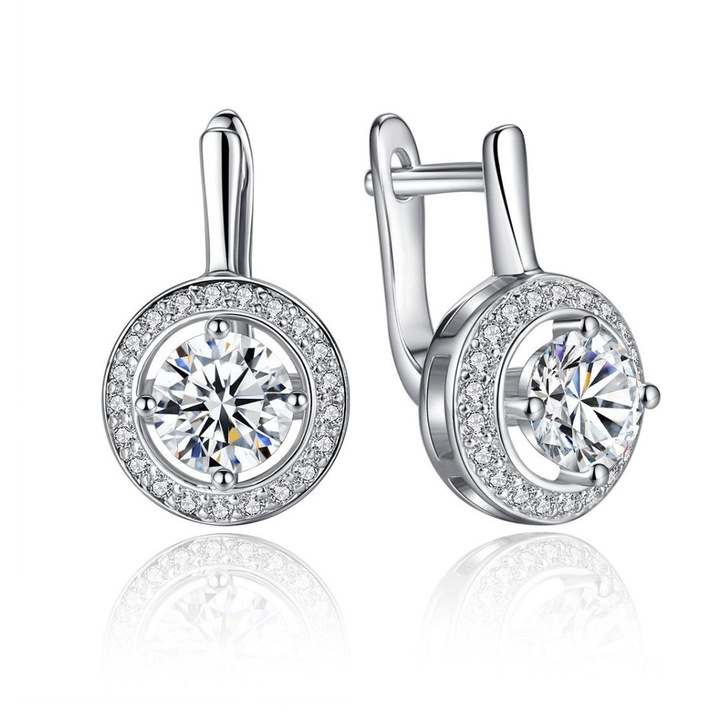 Deluxe fülbevaló cirkónium kristályokkal, platinával bevonva, univerzális méret