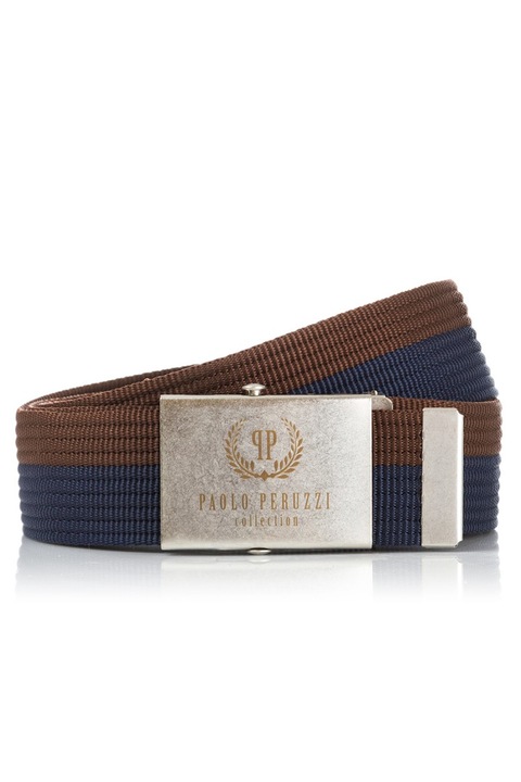 Férfi öv, Paolo Peruzzi, szintetikus anyag, 115 cm, barna/kék