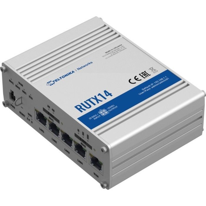 Рутер Teltonika RUTX14, 4G LTE, 1x RJ45, WPA2