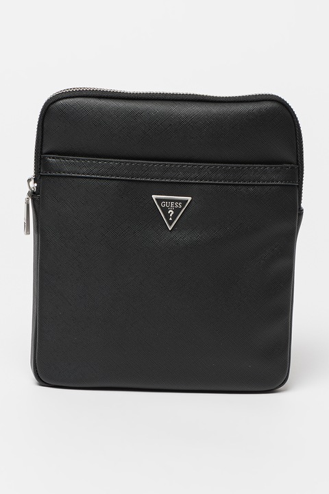 Guess, Чанта през рамо Certosa от еко кожа с лого, Черен