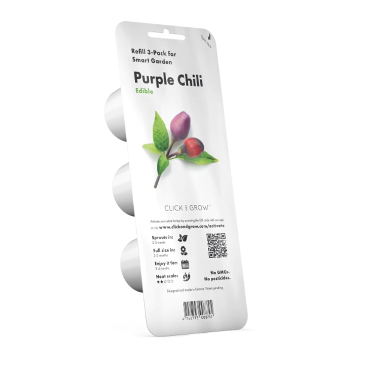 Click And Grow Lila Chili paprika növénykapszula, 3 db