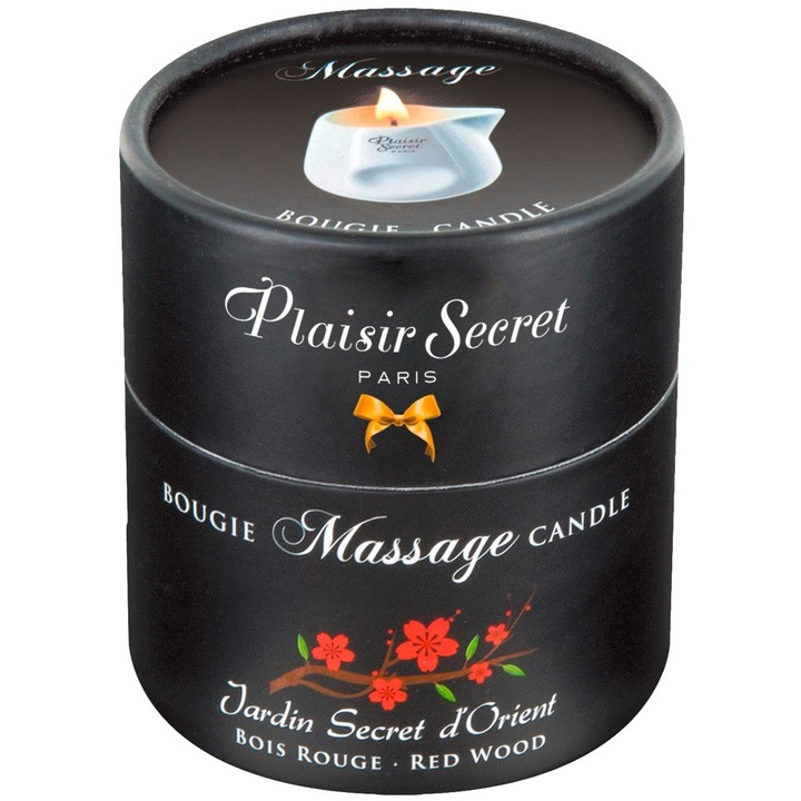 Свещ за масаж, Plaisir Secret, Аромат на дърво, 80 мл