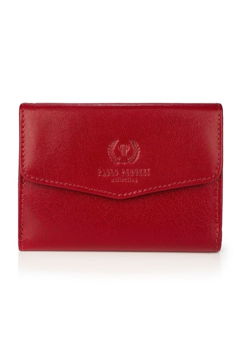 Paolo Peruzzi Női pénztárca, Natúr bőr, 12x9x2 cm, Piros
