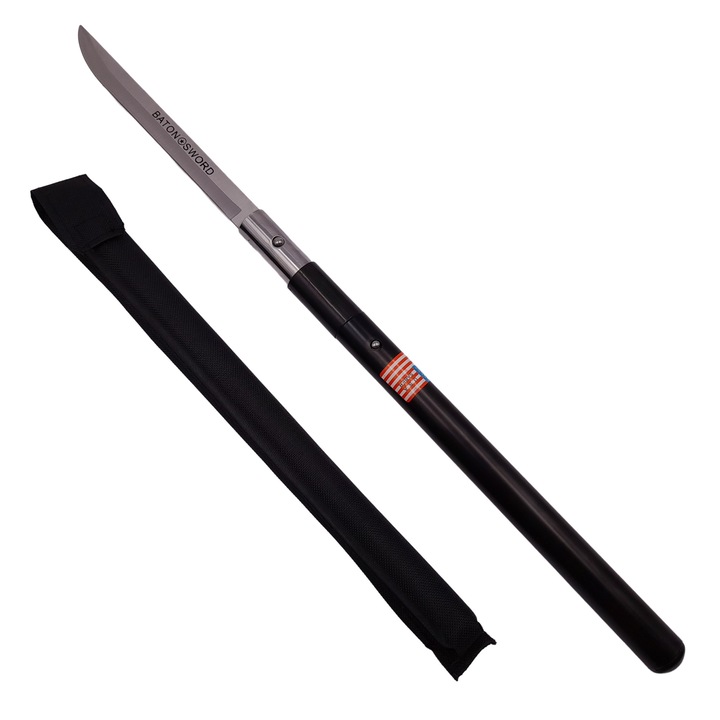 Depox® vadászkard, Shaolin Master, bot minta, 55 cm, fekete, hüvely mellékelve