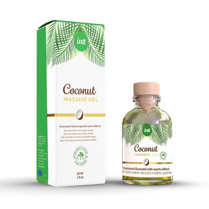 Гел за еротичен масаж, Intt, с вкус на кокос, 30 мл