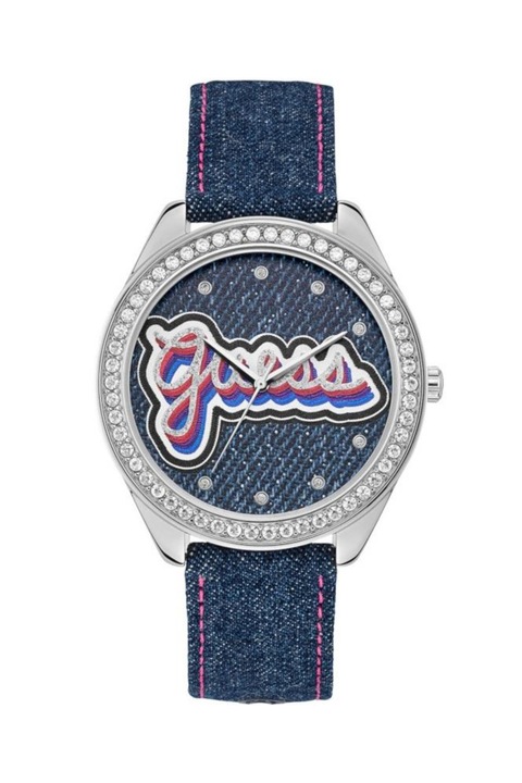 Ceas de dama, Guess, W1276L1, Otel/Piele naturala, Albastru/Argintiu