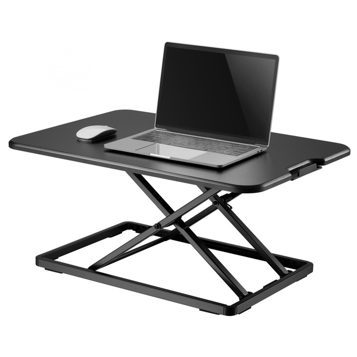 Birou reglabil lucru, Home by Somogyi, Otel/MDF, 45-405 mm, Negru