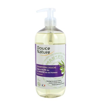 Sampon dus bio cu sapun de Marsilia si lavanda, Douce Nature, 500ml Sampon dus bio cu sapun de Marsilia si lavanda, Douce Nature, 500ml