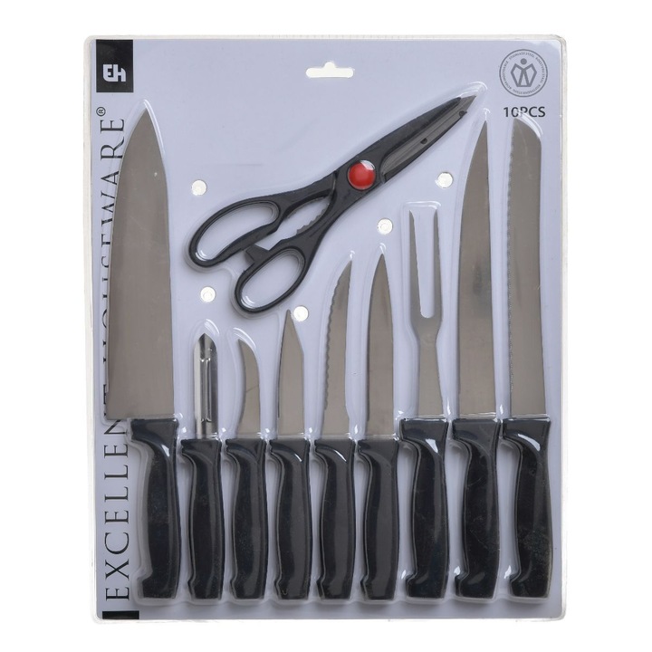 Set cutite bucatarie cu 10 piese din inox, Inart