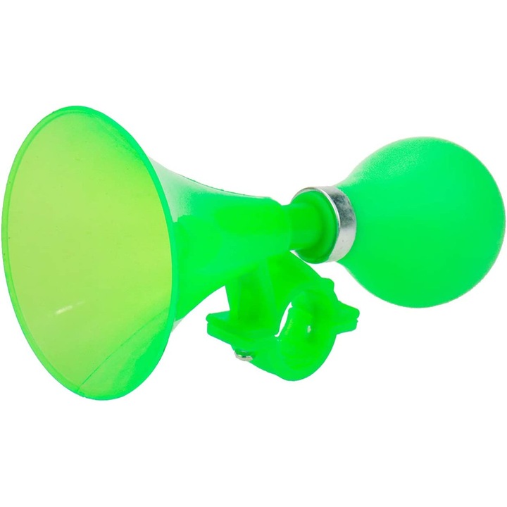 Claxon trompeta pentru bicicleta copii, lungime 14,5 cm, culoare verde
