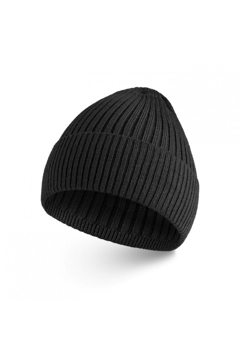 Férfi téli sapka, Paolo Peruzzi, Gyapjú/Akril, 55-57cm, Fekete