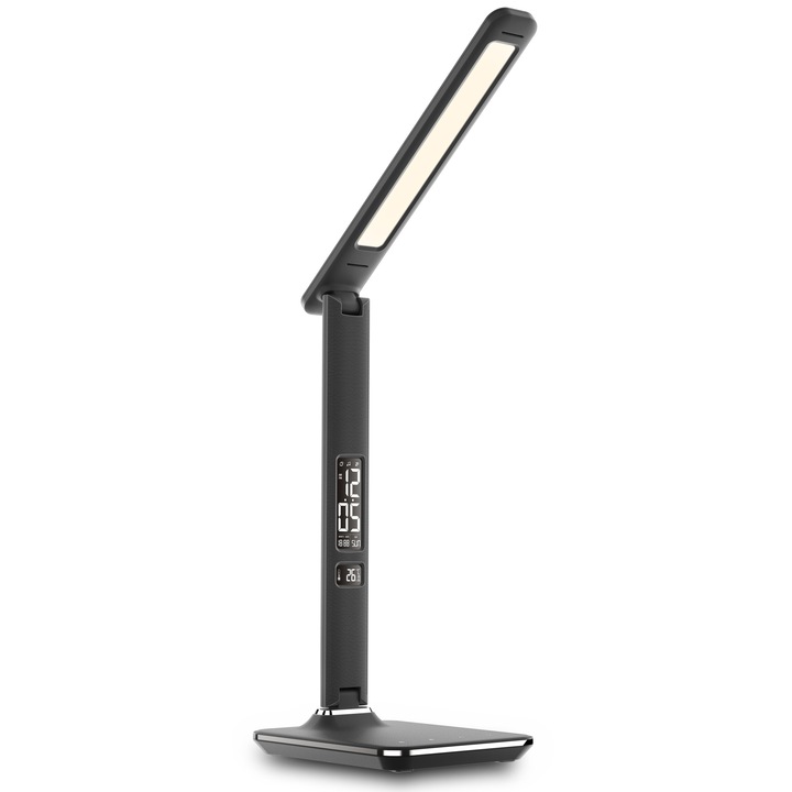 Immax, LED lámpa, ABS/gumi, 9 W, 36 LED, 450 lm, fekete