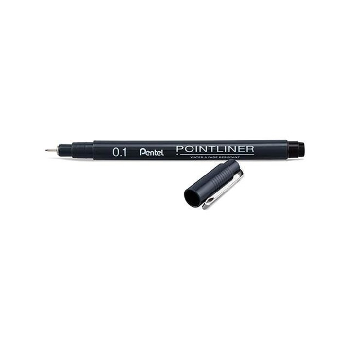 PointLiner tűfilc 0,1mm, S20P-1A Pentel fekete