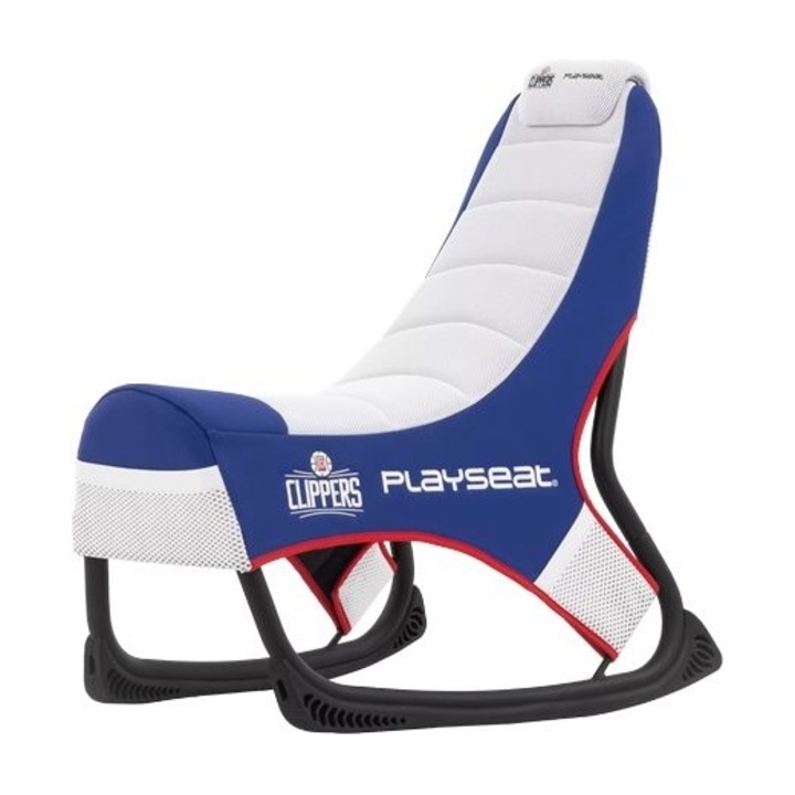Fotel gaming Playseat Champ, material tkanina, 70x67x140cm, albastru si alb