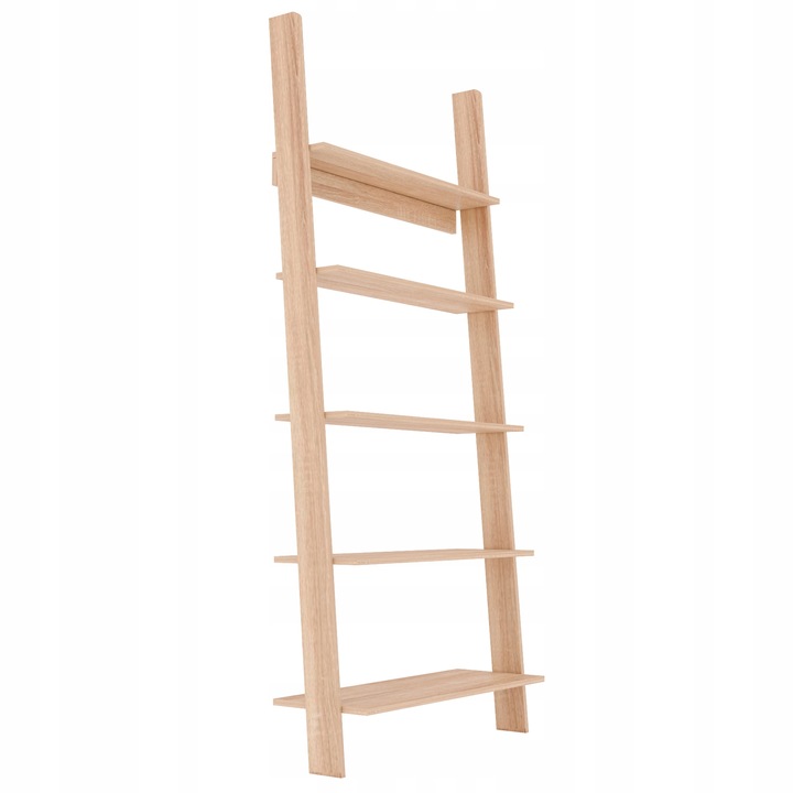 Létrás polc, 189,3x85x29,8 cm, 5 polc, Forgácslap, Barna