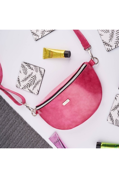 Női táska, Paolo Peruzzi, természetes bőr, 26x16,5x1, rózsaszín