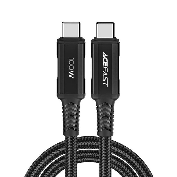 Adat-/töltőkábel C4-03, Acefast, USB-C/USB-C, 2 m, 100 W, 5 A, fekete
