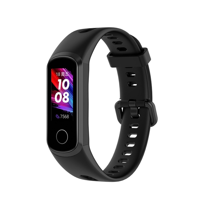 Huawei Band 4 szíj, fekete, szilikon