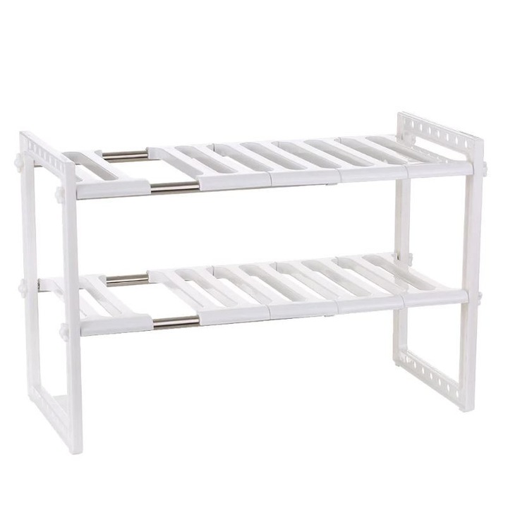 Állítható polc két szinttel, a mosogató alá helyezhető, 50-70 cm