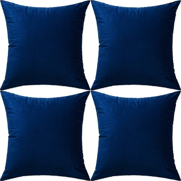 Set 4 fete de perna 70x70 cm bumbac ranforce bleu