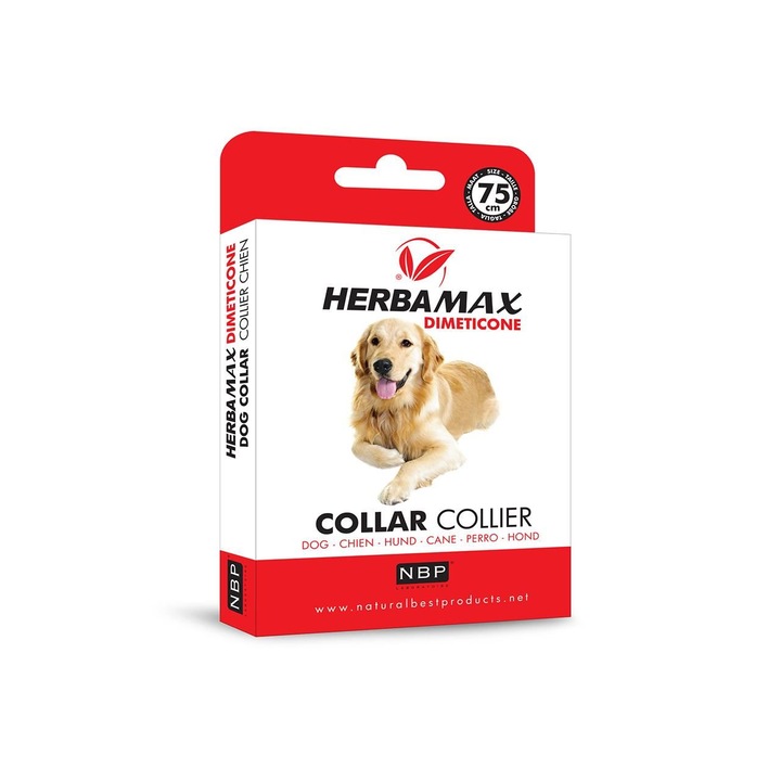 Zgarda antiparazitara cu dimeticona, caini 75cm