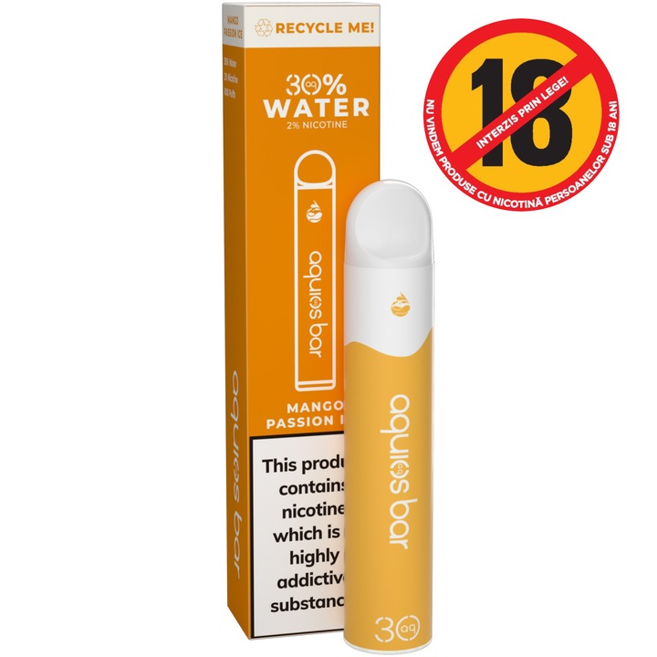 Tigara Electronica Aquios Disposable 2 ml, reciclabil, 20 mg, Mango Passion Ice
