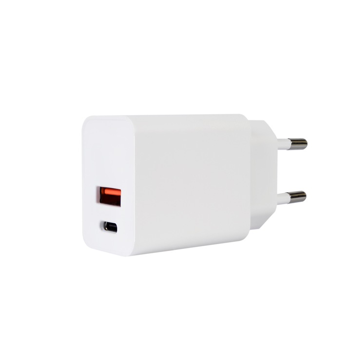 PNI CHG300 aljzatos töltő, USB-A, QC 3.0 és USB-C, PD3.0, 30W, fehér