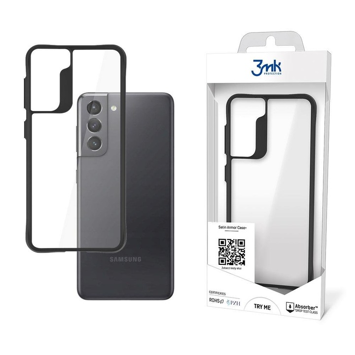 Защитно покритие, 3mk Protection, За Samsung Galaxy S21 5G, Черен