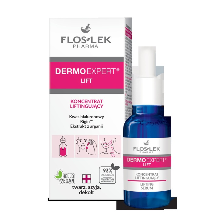 Концентриран серум за лифтинг на лицето Floslek, Dermo Experta, 30мл